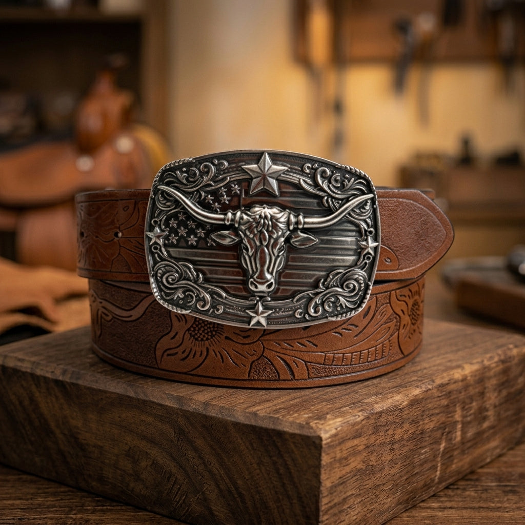 Vintage floral western belt
